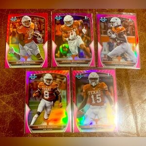 Texas Longhorns 2022 Bowman U Pink Refractor Lot